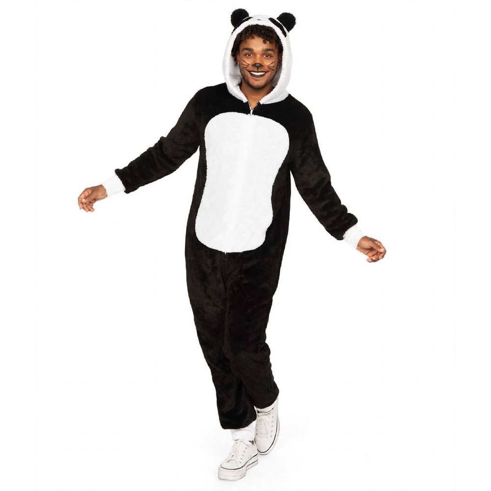 Tipsy Elves Mens Panda Costume Unisex Halloween Jumpsuit XS